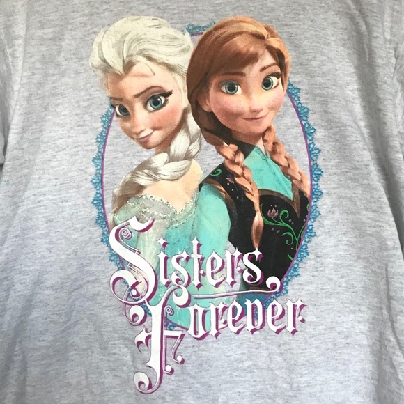 Disney FROZEN Anna & Elsa Long Sleeve Kids T-shirt - Picture 2 of 4